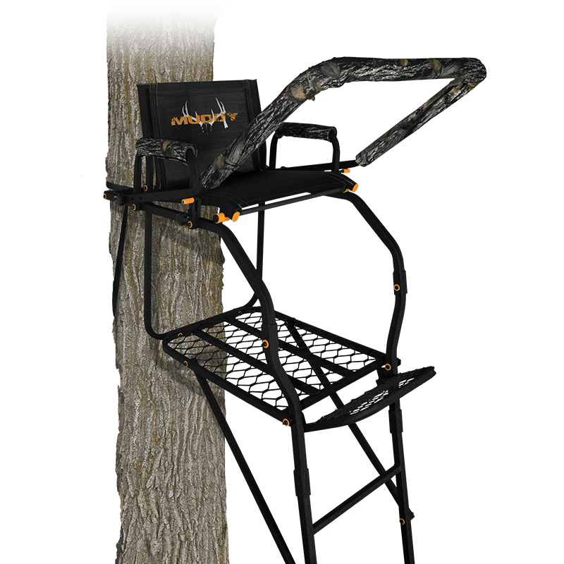 18' Hunting Deer Ladder Tree Stand Flip-up Shooting Rail Armrest Comfortable 