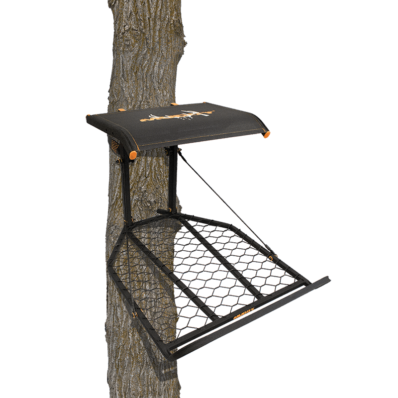 Hunting Hang On Tree Stand Deluxe Flip Up Seat & Safety Harness 300 lb Capacity 