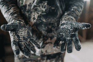 silicone-printed palms and thumbs