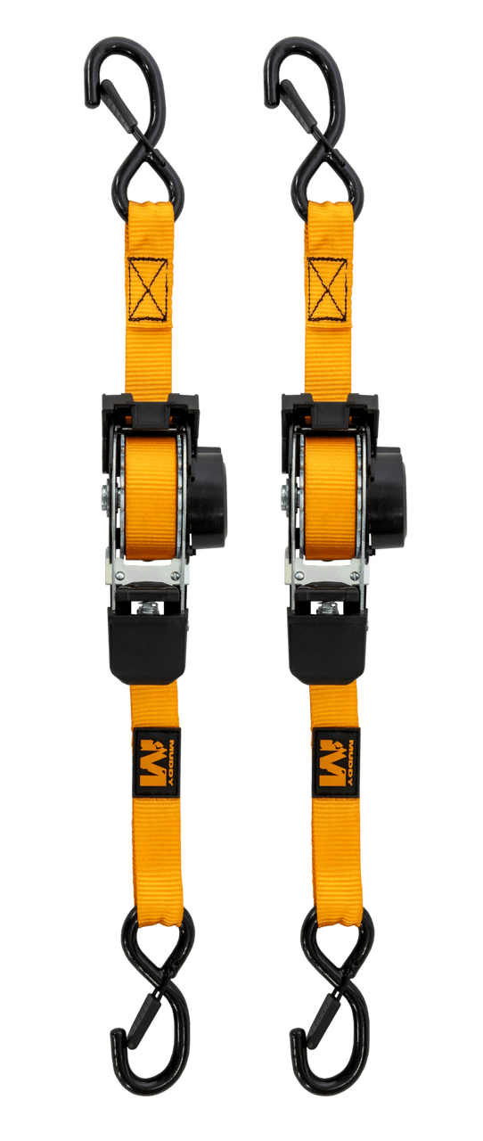 1”X10' RETRACTABLE RATCHET STRAPS | Muddy Outdoors